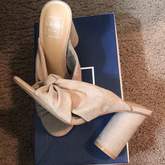 NWT Tan Kaari Blue Mules - Picture 2 of 5